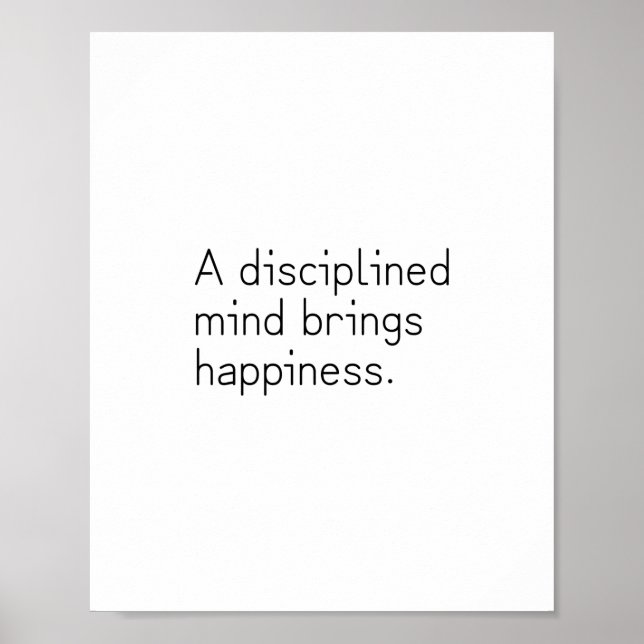 Poster A disciplined mind brings happiness. Buddha (Frente)