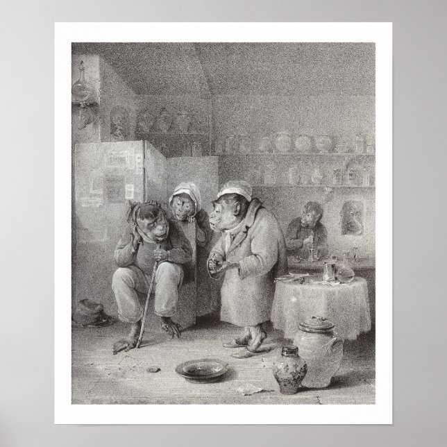 Poster A Dor de Dentes - Macacos - Dentist Office Decor! (Frente)