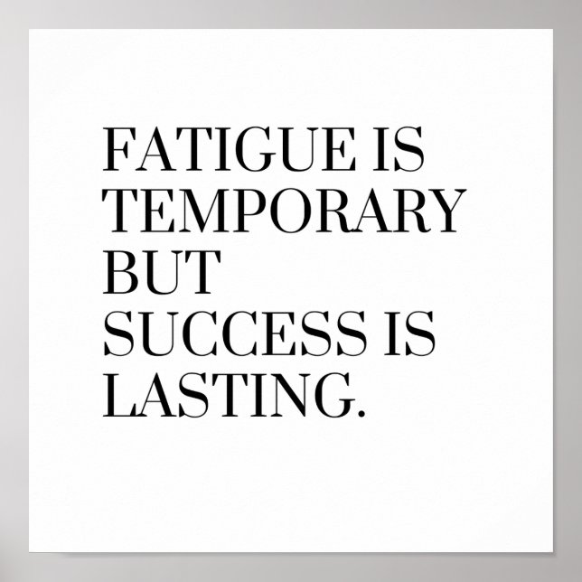 Poster A dor é temporária, mas o sucesso é permanente (Frente)