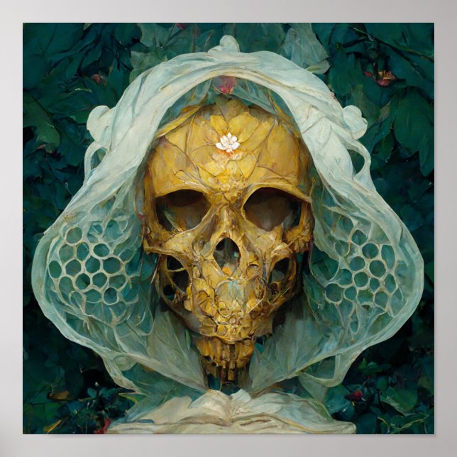 Poster A Drone Bee Skull Fantasy Sci-Fi (Frente)