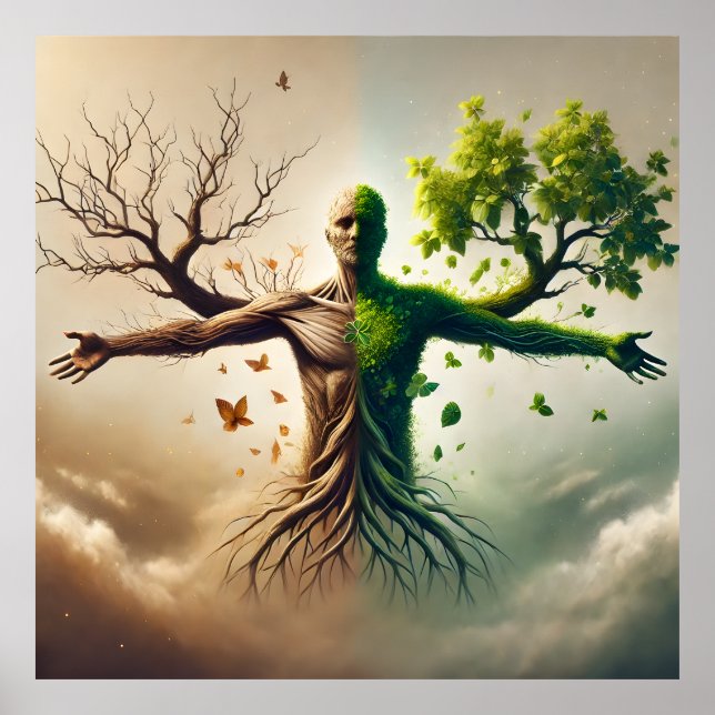 Poster A dualidade da vida - crescimento e decadência (Frente)