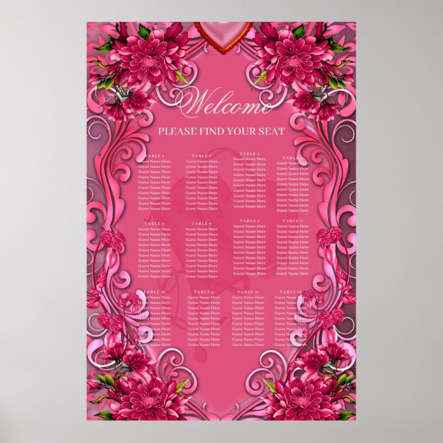 Poster A elegância das flores rosa (Frente)
