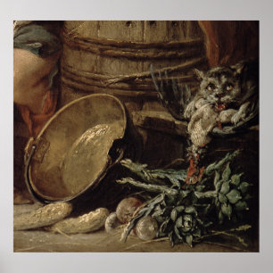 Pôster A empregada doméstica bonita da cozinha