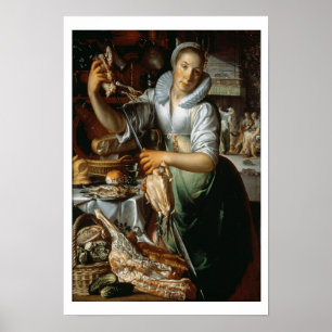 Pôster A empregada doméstica da cozinha (com cristo, Mar