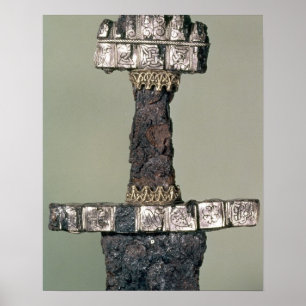 Poster A empunhadura de uma espada de Viking encontrou em