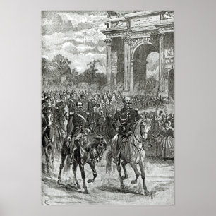 Pôster A entrada de Napoleon III e vencedor Emmanuel