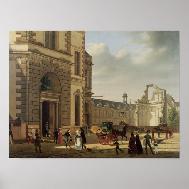 Poster A entrada para o Musee de Louvre e Ruas. (Frente)
