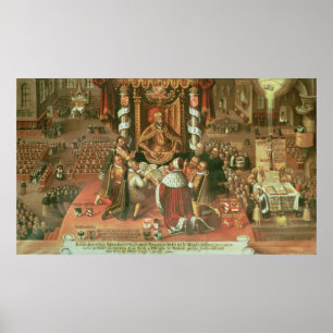 Poster A entrega da confissão de Augsburg