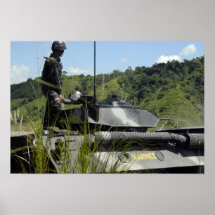 Pôster A equipe de aterragem de batalhão marinha filipin