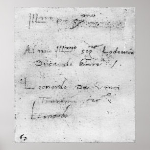 Pôster A escrita de Leonardo da Vinci