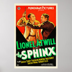 Poster A esfinge - cartaz cinematográfico 1933 do vintag