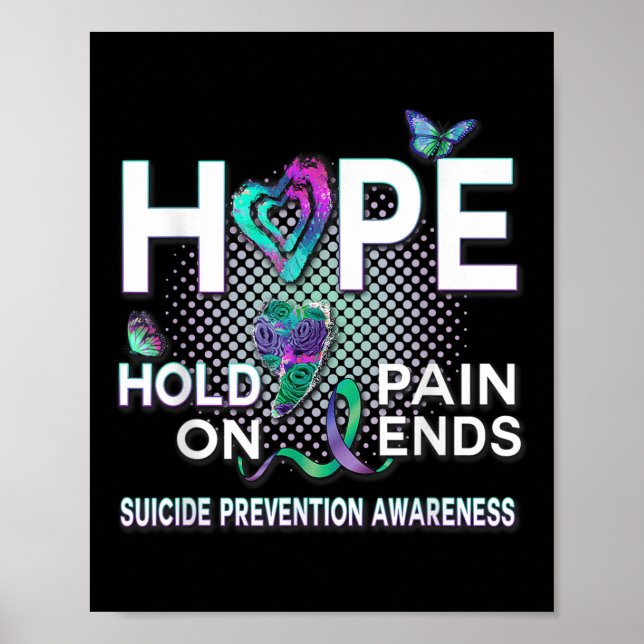 Poster A Esperança Da Consciência Suicida Mantém A Dor E  (Frente)