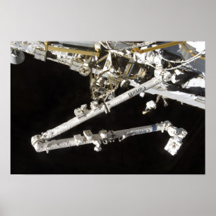 Pôster A estação espacial Canadense-construída