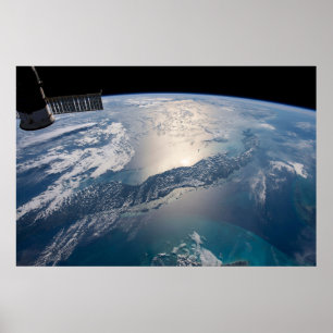 Poster A Estação Espacial Internacional Acima Do Atlântic