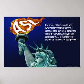 Poster A estátua da liberdade acende seu toque para ASL 2