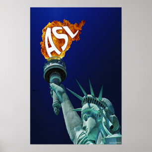 Poster A estátua da liberdade ilumina sua tocha para o