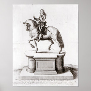 Pôster A estátua do rei Charles na cruz de Charing