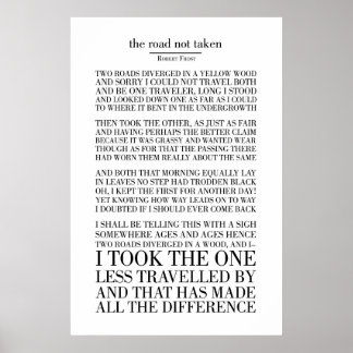 Poster A estrada não levada por Robert Frost