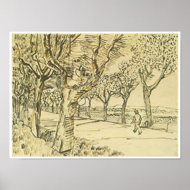 Pôster A estrada para Tarascon com um homem andando, Van  (Frente)