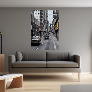 Poster A estrada principal da minha cidade AI Art Poste