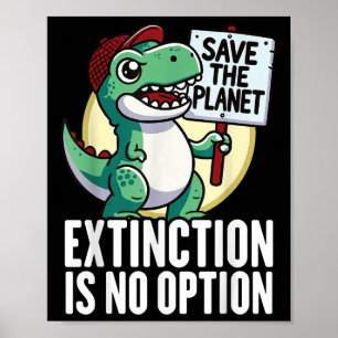 Poster A Extinção Não É Uma Opção Pro Ambiental Dinossaur