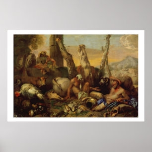 Poster A fábula de Diogenes, olhando com uma lanterna