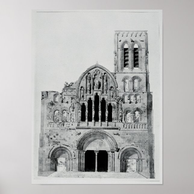 Poster A fachada de La Madeleine de Vezelay (Frente)