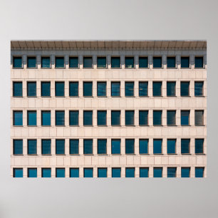 Poster A fachada do edifício moderno com retangular