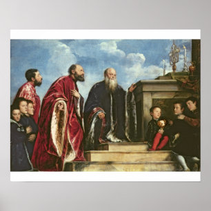 Pôster A família de Vendramin, 1543-47 (óleo em canvas)