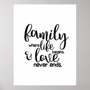Poster A família onde a vida começa e o amor nunca