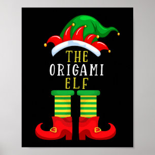 Poster A Família Origami Elf De Natal Engraçada Correspon