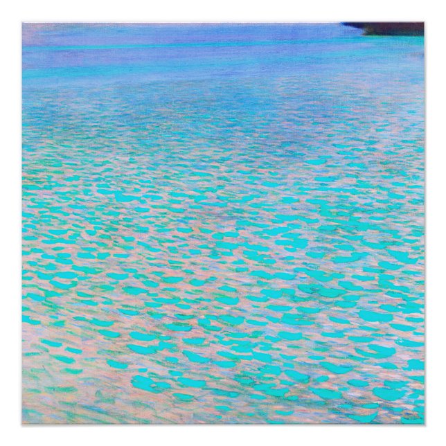 Pôster A famosa pintura Attersee de Gustav Klimt. (Frente)