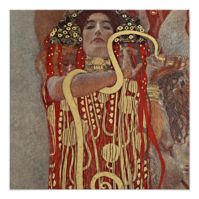 Pôster A famosa pintura de Hygieia de Gustav Klimt. (Frente)
