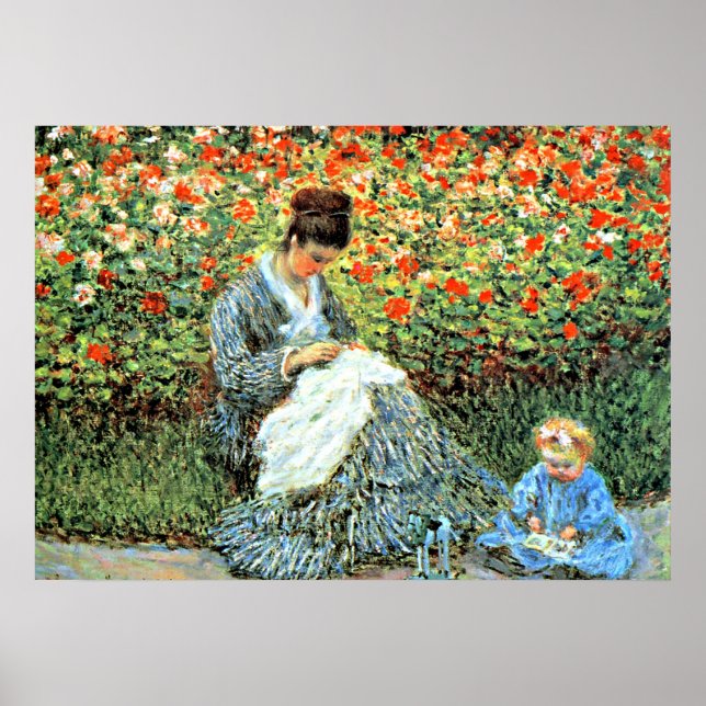 Poster A famosa pintura de Monet: Camille Monet e Criança (Frente)