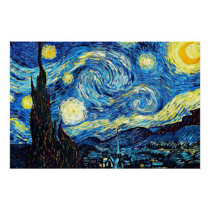 Pôster A famosa pintura de Van Gogh, Noite Estrelada