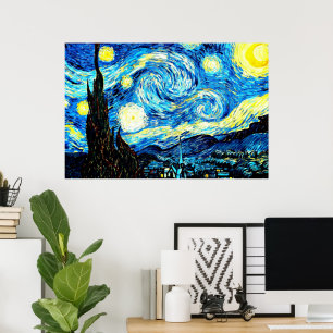 Poster A famosa pintura de Van Gogh, Starry Night,