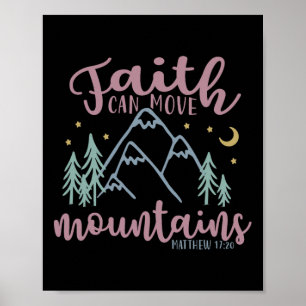 Poster A Fé Move Montanhas Wanderlust Caminhada