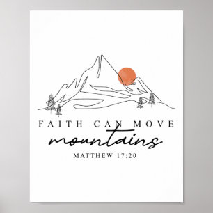Poster A Fé Pode Mover Montanhas Caminhadas Acampamento V