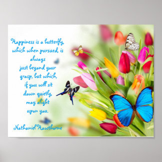 Poster "A felicidade é uma borboleta"...Poster