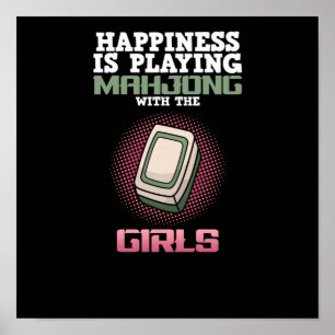 Poster A Felicidade Está Jogando Jogos Jogadores De Mahj