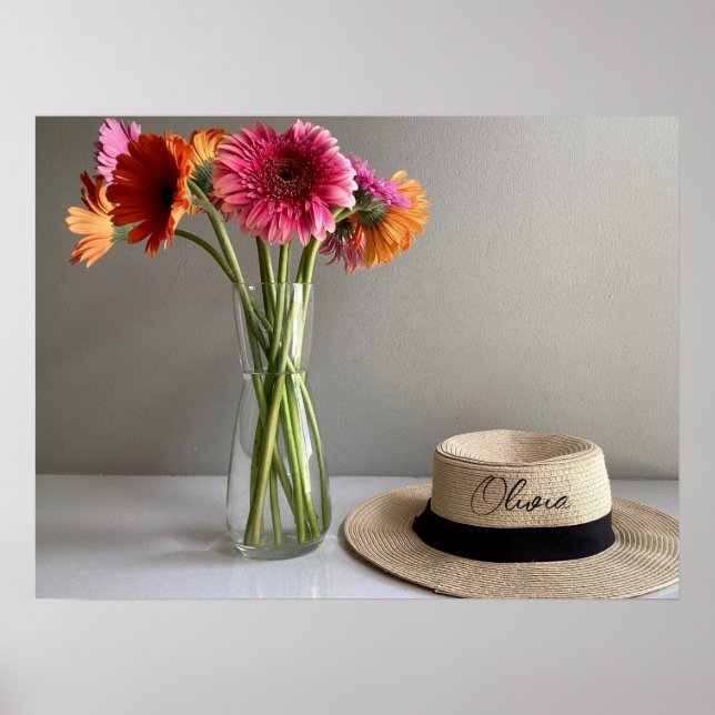 Poster A Feliz Gerbera Colorida Flor (Frente)