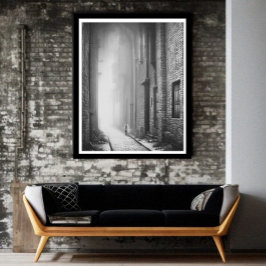 Poster A figura do solteiro beco Black and White Misty an