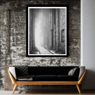 Poster A figura do solteiro beco Black and White Misty an
