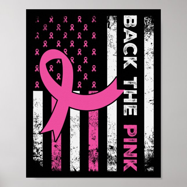 Poster A Fita Rosa, Bandeira Americana, Cancer da Mama Aw (Frente)
