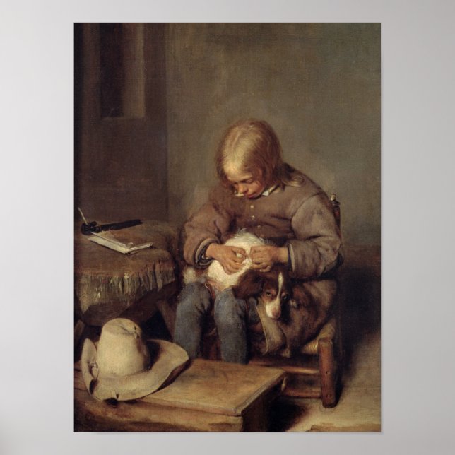 Pôster A Flea-Catcher c.1655 (Frente)