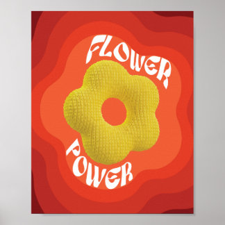 Poster A flor amarela é projetada com um tricô único