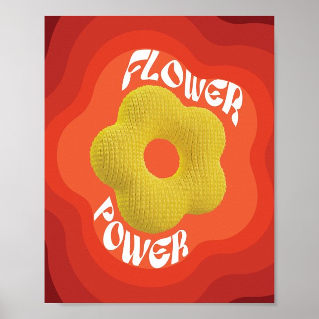Poster A flor amarela é projetada com um tricô único (Frente)