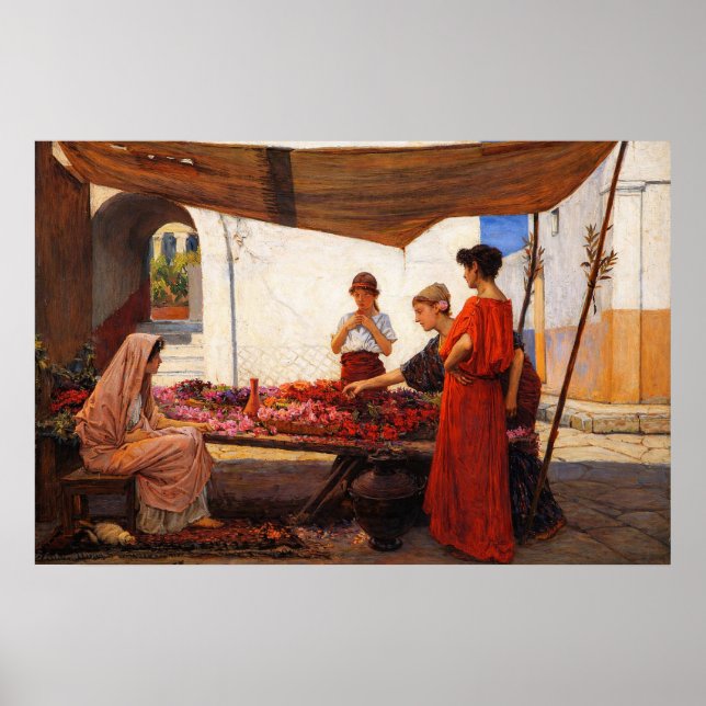 Poster A Flower Stall by John William Waterhouse (Frente)