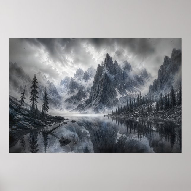Poster A Forma do Silêncio – Paisagem Preto e Branco (Frente)