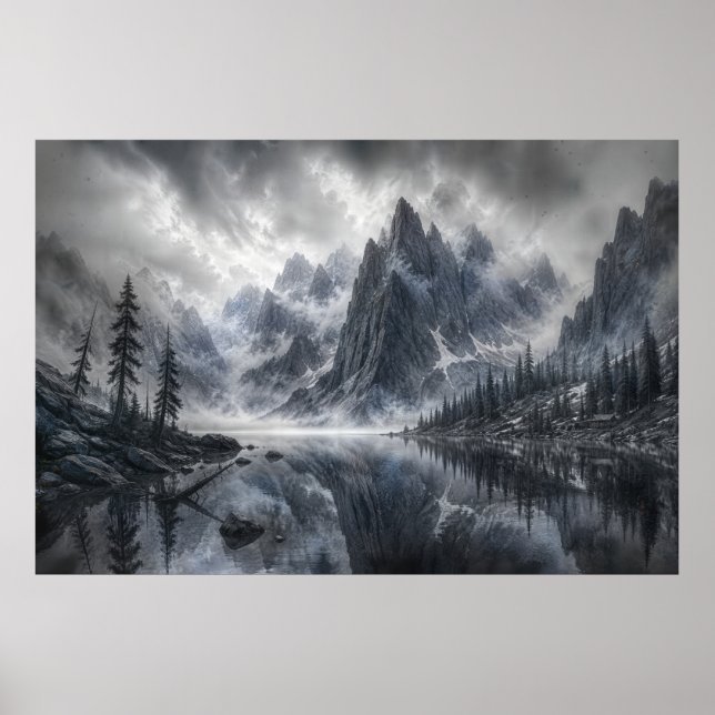 Poster A Forma do Silêncio – Paisagem Preto e Branco (Frente)